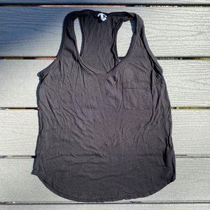 Splendid Black V-Neck Pocket Tank Top